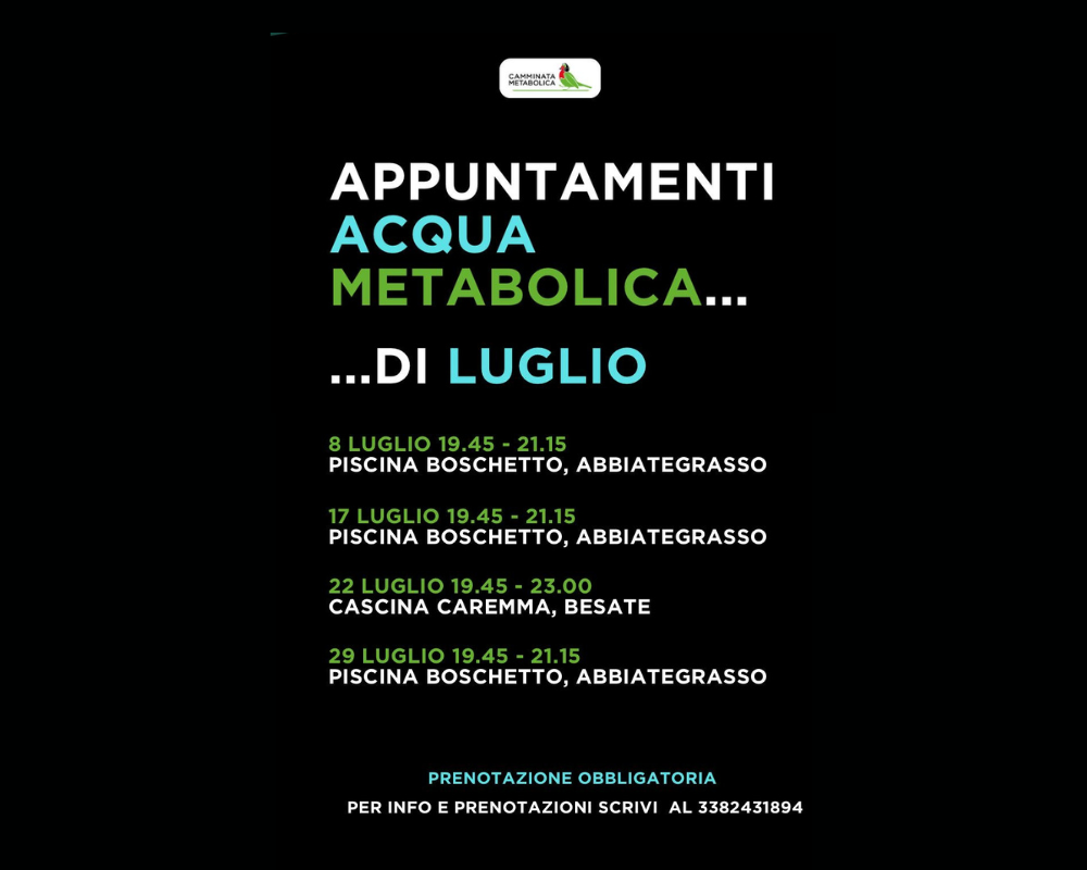 Programma acqua metabolica luglio 2025